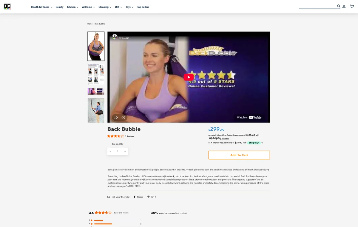 Australian sales listing