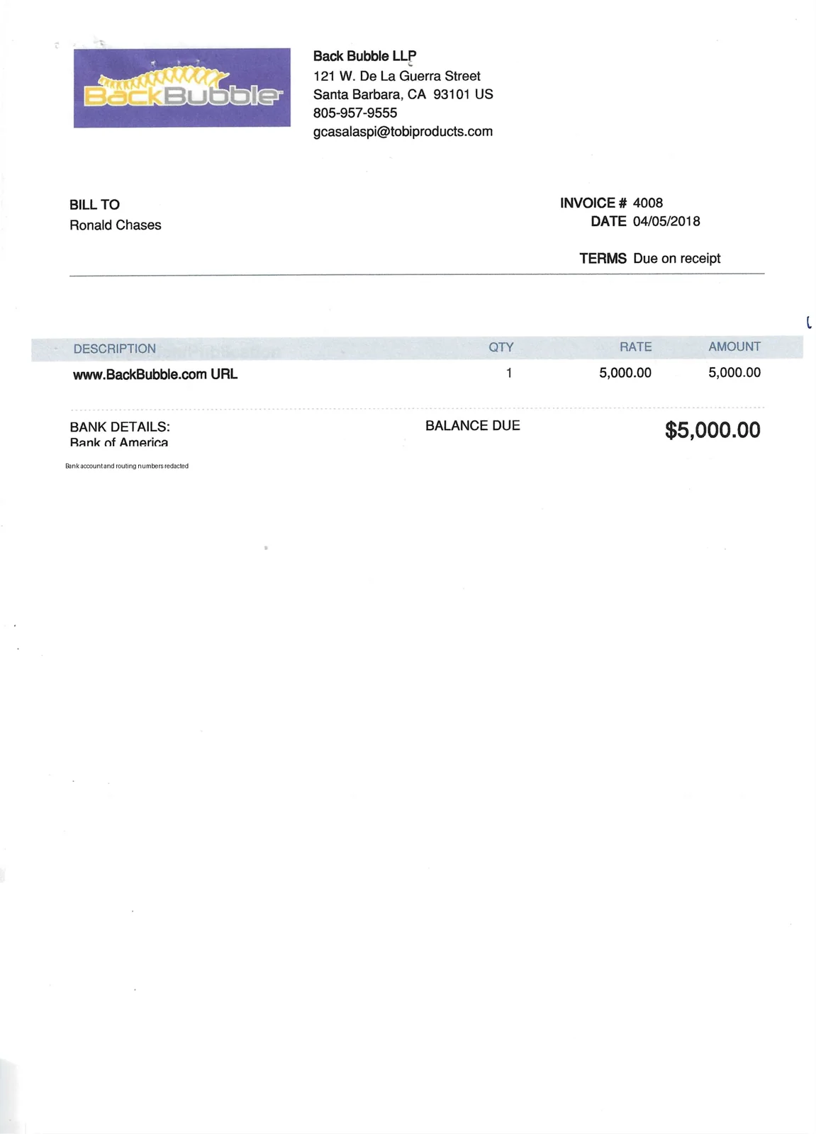 LLP invoice